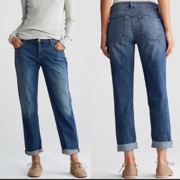 Eileen Fisher Denim - Eileen Fisher Organic Cotton Straight Stretch Ankle Jeans Sz 10 - Style #R18BD